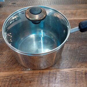 Paula Deen Copper Bottom Stainless Steel 3QT Sauce Pan with Glass Lid